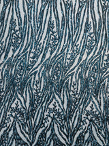 Vine/Root Sequin 4 Way Stretch Mesh Fabric - Vine/Root Sequin Pattern, 54" Width (1 Yard)