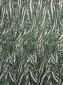 Vine/Root Sequin 4 Way Stretch Mesh Fabric - Vine/Root Sequin Pattern, 54" Width (1 Yard)