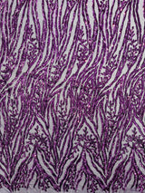 Vine/Root Sequin 4 Way Stretch Mesh Fabric - Vine/Root Sequin Pattern, 54" Width (1 Yard)
