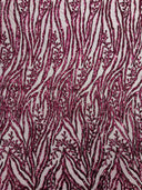 Vine/Root Sequin 4 Way Stretch Mesh Fabric - Vine/Root Sequin Pattern, 54" Width (1 Yard)