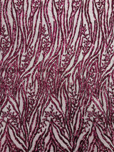 Vine/Root Sequin 4 Way Stretch Mesh Fabric - Vine/Root Sequin Pattern, 54" Width (1 Yard)