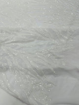 Vine/Root Sequin 4 Way Stretch Mesh Fabric - Vine/Root Sequin Pattern, 54" Width (1 Yard)