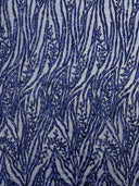 Vine/Root Sequin 4 Way Stretch Mesh Fabric - Vine/Root Sequin Pattern, 54" Width (1 Yard)