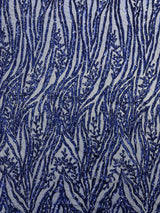 Vine/Root Sequin 4 Way Stretch Mesh Fabric - Vine/Root Sequin Pattern, 54" Width (1 Yard)