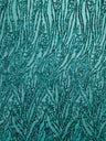 Vine/Root Sequin 4 Way Stretch Mesh Fabric - Vine/Root Sequin Pattern, 54" Width (1 Yard)