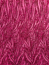 Vine/Root Sequin 4 Way Stretch Mesh Fabric - Vine/Root Sequin Pattern, 54" Width (1 Yard)