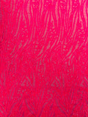 Vine/Root Sequin 4 Way Stretch Mesh Fabric - Vine/Root Sequin Pattern, 54" Width (1 Yard)