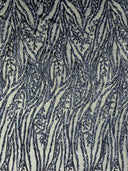 Vine/Root Sequin 4 Way Stretch Mesh Fabric - Vine/Root Sequin Pattern, 54" Width (1 Yard)