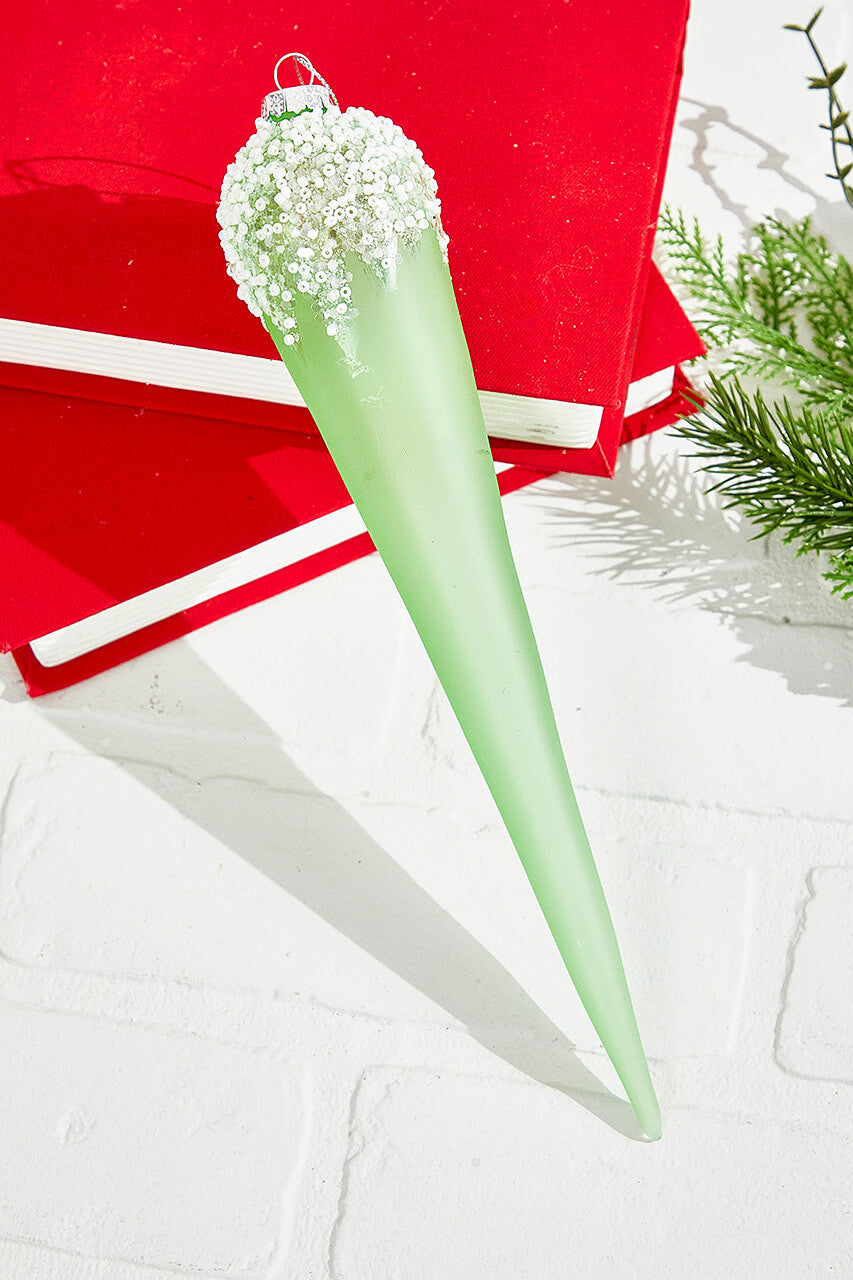 12 Inch Blue Green Red Large Drop Glass Ornament