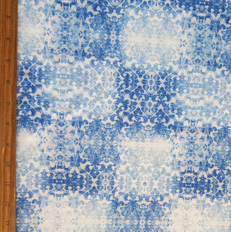 Swim Knit Nylon Spandex Vintage Lace Blue White