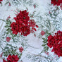 Cotton Knit Vintage Red Roses Slub Jersey Fabric