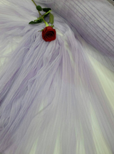 Lavender Mesh Pleated Lace Fabric