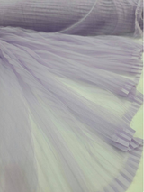 Lavender Mesh Pleated Lace Fabric