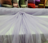 Lavender Mesh Pleated Lace Fabric