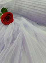 Lavender Mesh Pleated Lace Fabric
