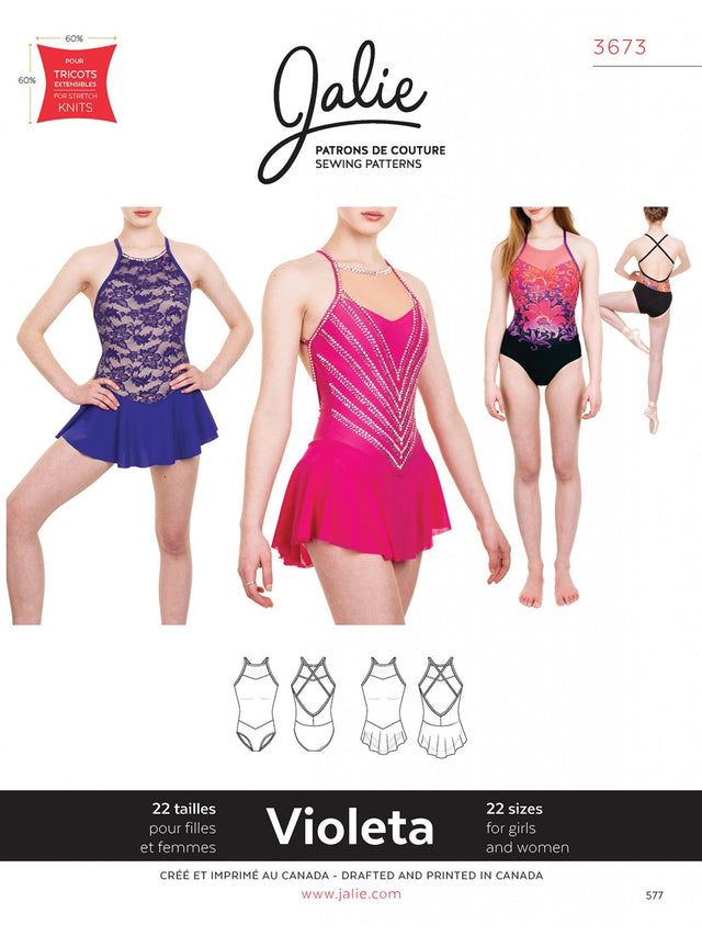 Jalie Violeta Open Back Leotard and Dress Sewing Pattern
