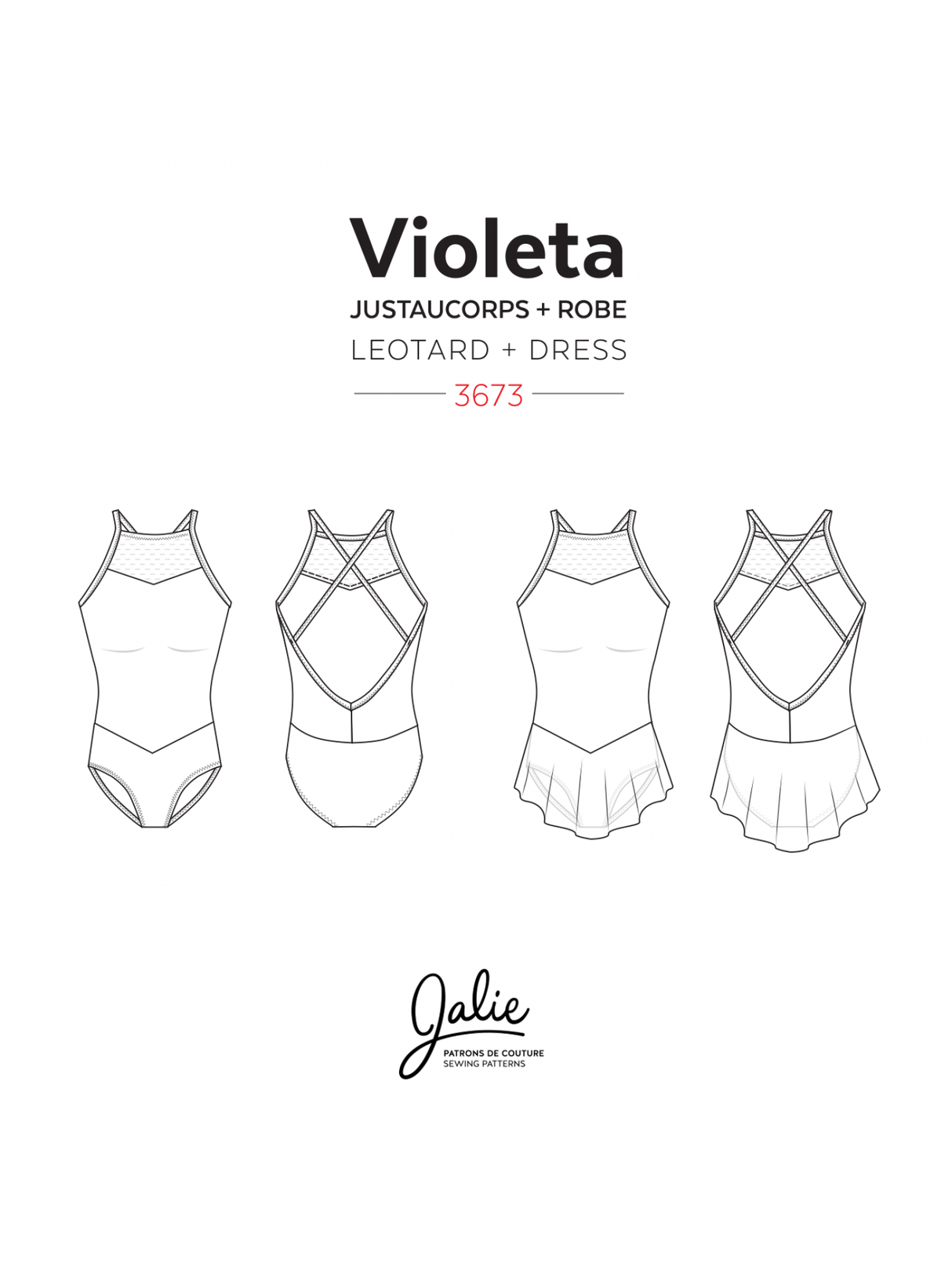 Jalie Violeta Open Back Leotard and Dress Sewing Pattern