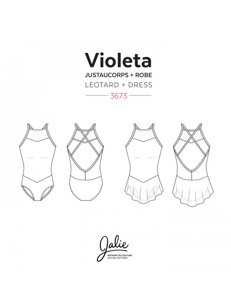 Jalie Violeta Open Back Leotard and Dress Sewing Pattern