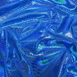 Royal Blue Nuevo Viper Cobra Snake Holographic Embossed Iridescent Vinyl Fabric,