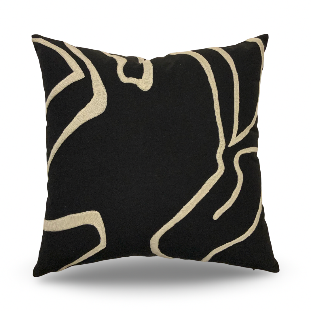 VIVA013 Velvet Fabric - Multi Abstract Embroidery, 20" X 20" (1 Piece)