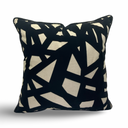 Viva014 Black Velvet Geometric Accent Pillow Polyester Fabric - Multi, 20" X 20" (1 Unit)