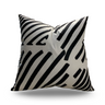 VIVA019 Velvet Pillow Fabric - White Black Geometric Design, 20" X 20" (1 Pillow)