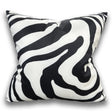 VIVA021 Polyester Velvet Fabric - White Abstract With Black Swirled Zebra Design, 20" X 20" (1 Pillow)