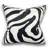 VIVA021 Polyester Velvet Fabric - White Abstract With Black Swirled Zebra Design, 20" X 20" (1 Pillow)