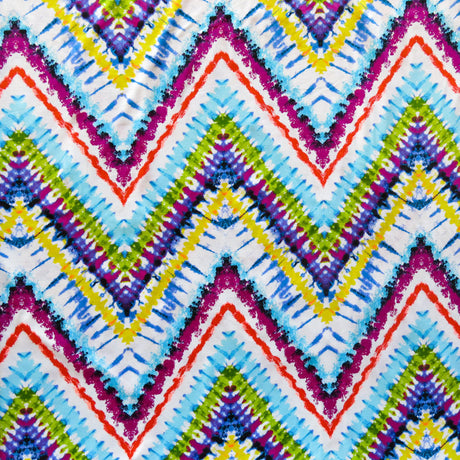 Swim Knit Nylon Spandex Vivid Zig Zags