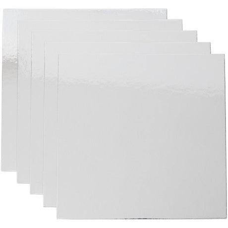Wilton Silver 12-Inch Square Cake Platters, 5-Count