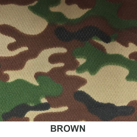 VLA2401 Camo Flat Back Mesh Print Polyester Fabric - Camo Print, Stretch Mesh, 58" Width