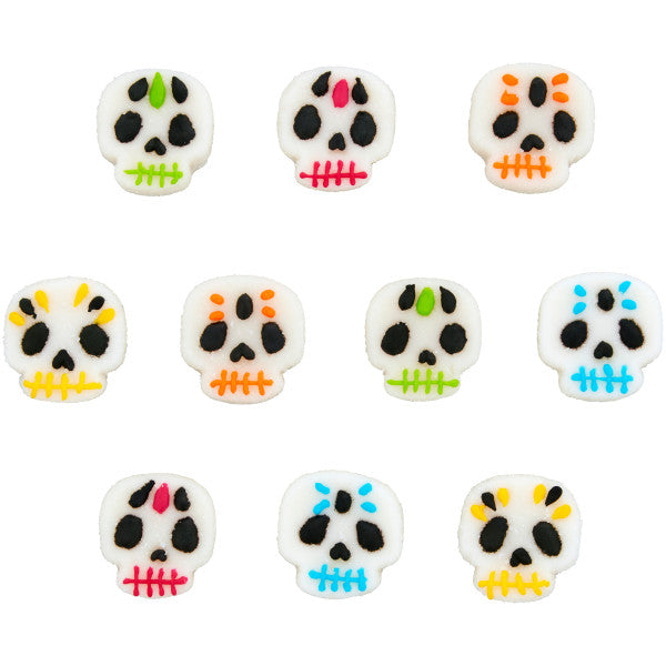 Wilton Day of the Dead Gummy Sugar Skull Icing Decorations, 10-Count