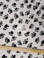 White/Black Velboa Animal Paw Short Pile Fabric