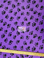 Purple/Black Velboa Animal Paw Short Pile Fabric