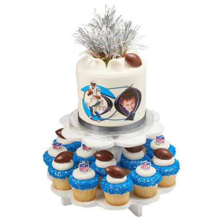 NFL Brown Football with Shield Cupcake Rings set of 12
