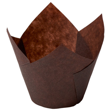 Dark Brown Tulip Baking Cups – Cupcake Muffin Liners, 100 Count