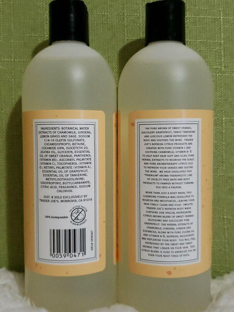 ट्रेडर्स जो का रिफ्रेश साइट्रस बॉडी वॉश