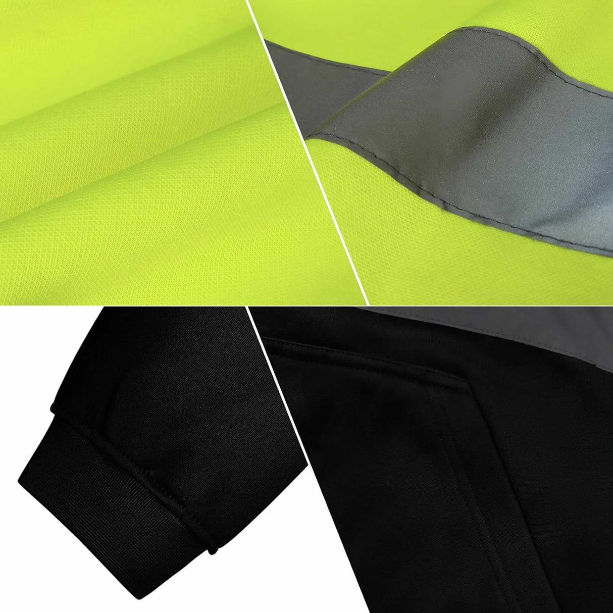 Fullzip Reflective Fleece Hoodie - 10 Pack - 7.62oz/yd2  - 100% Polyester