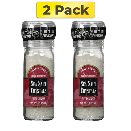 Trader Joe's Sea Salt Crystals with Built-in Grinder 3.3 Ounce