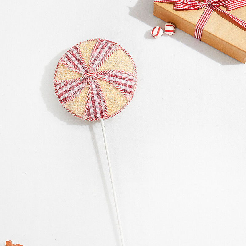 23” Red and White Waffle Peppermint Spray