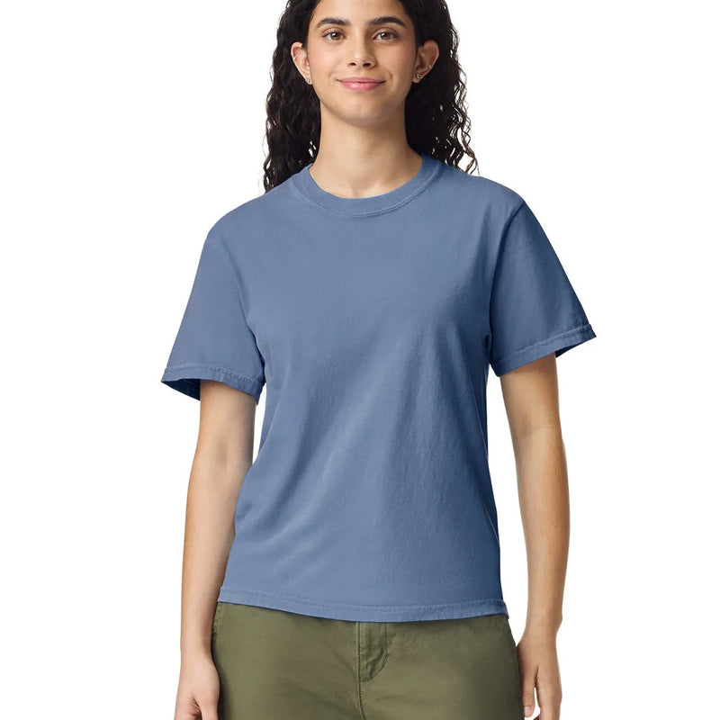 Comfort Colors 1717 Adult Tee Cotton Fabric - Washed Denim, Semi-Fitted, 4.5 Oz/Yd² (1 Unit)
