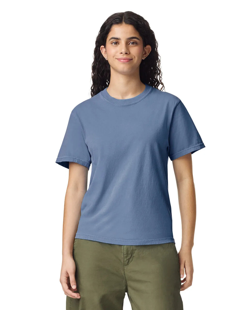 Comfort Colors 1717 Adult Tee Cotton Fabric - Washed Denim, Semi-Fitted, 4.5 Oz/Yd² (1 Unit)