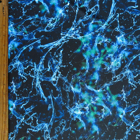 Swim Knit Waterburst Black Poly Spandex
