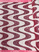 Wave Sequin Stretch Velvet Fabric - Wave Design, 54" Width (1 Yard)