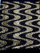 Wave Sequin Stretch Velvet Fabric - Wave Design, 54" Width (1 Yard)