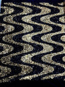 Wave Sequin Stretch Velvet Fabric - Wave Design, 54" Width (1 Yard)