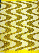 Wave Sequin Stretch Velvet Fabric - Wave Design, 54" Width (1 Yard)