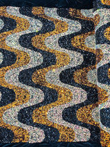 Wave Sequin Stretch Velvet Fabric - Wave Design, 54" Width (1 Yard)