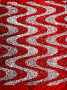 Wave Sequin Stretch Velvet Fabric - Wave Design, 54" Width (1 Yard)