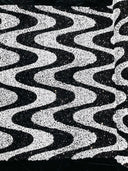 Wave Sequin Stretch Velvet Fabric - Wave Design, 54" Width (1 Yard)